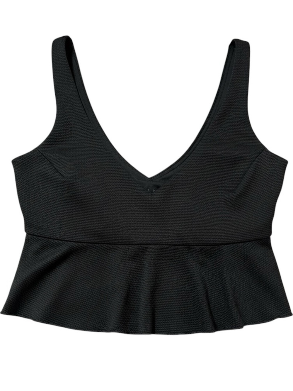 Spanx Swim Pique Longline Flounce Bikini Top Size Small